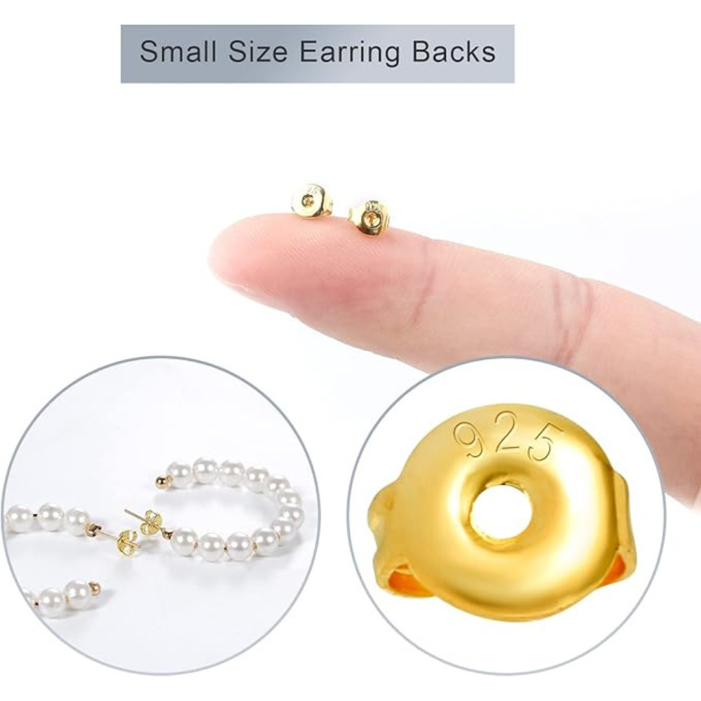 18K Earring Gold Backs Replacement Stud Post Butterfly Push Safety Locking 30 Pc