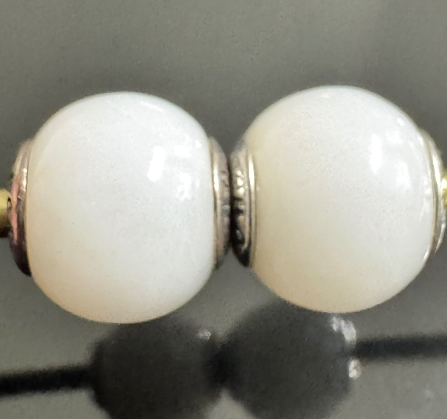 (PAIR) Pandora ESSENCE Collection Sterling Hope Milky Quartz – 796008MQ