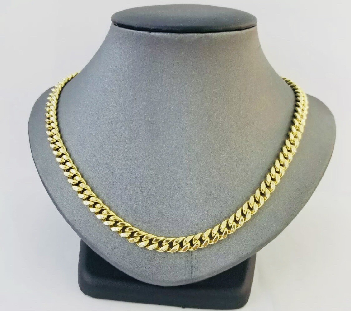 Real 14k Yellow Gold 6mm Royal Miami Cuban Link 22″ Chain Necklace Box Lock