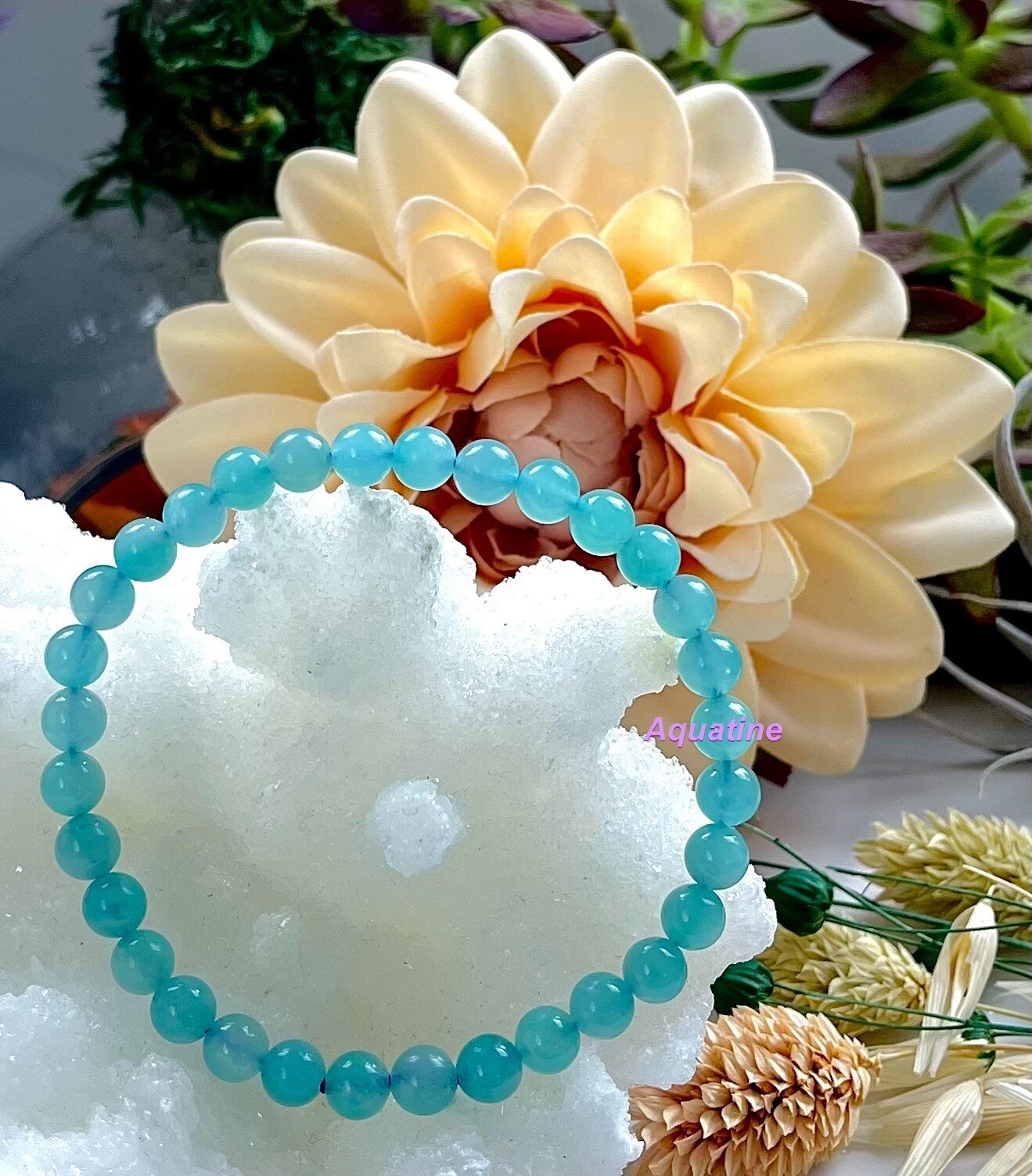 Amazonite 6mm Natural Crystal Bead Stretch Bracelet CUSTOM SIZING