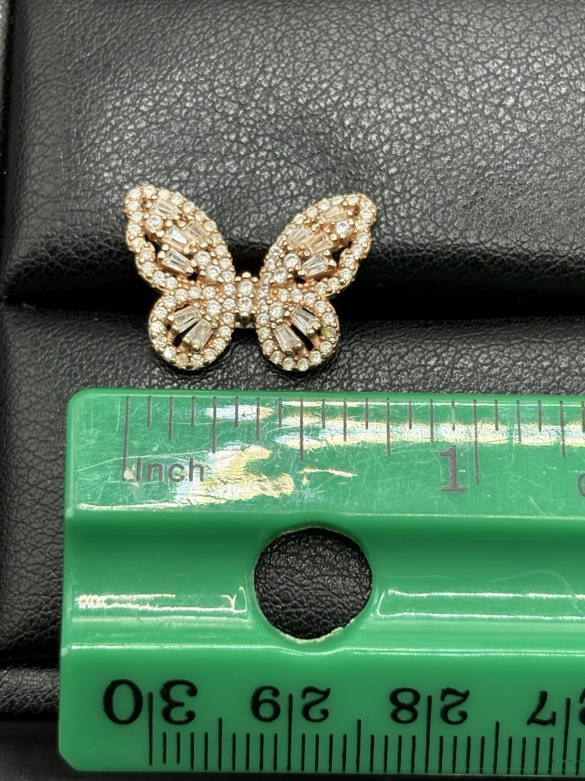 EUC Rose Sterling Silver Cubic Zirconia Butterfly Earrings 4 Grams C17