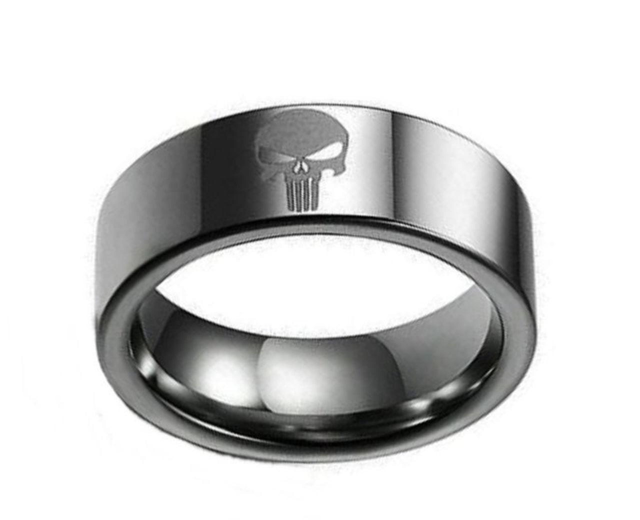 MARVEL Comics PUNISHER Skull Logo Stainless Steel BAND RING SIZE 12