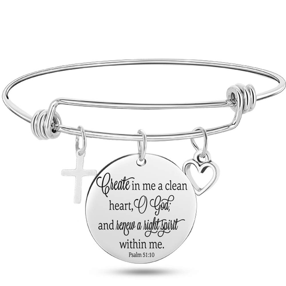 Jewelers Stainless Steel Adjustable Size Christian Cross Holy Bible Verses Ma…