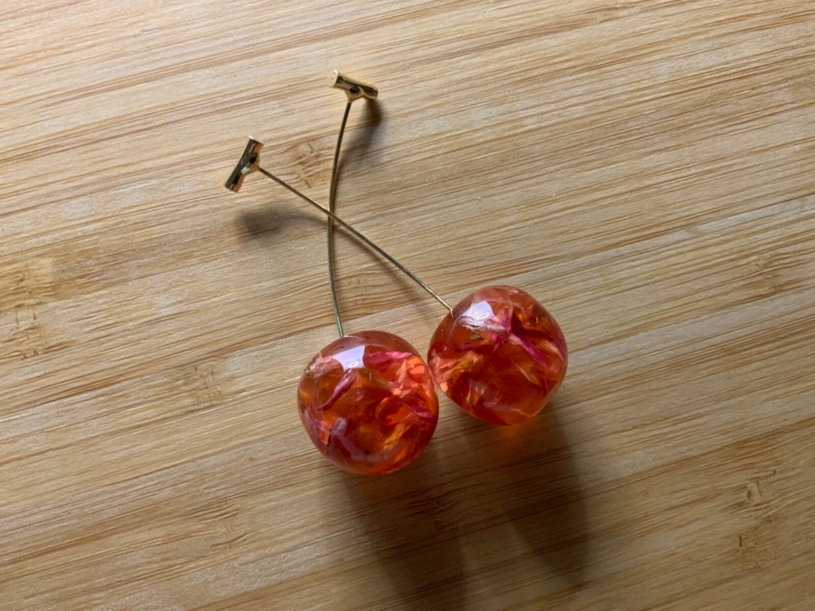 Flower Petal Cherry Earring / Light Pink / Maroon / Everyday, casual wear