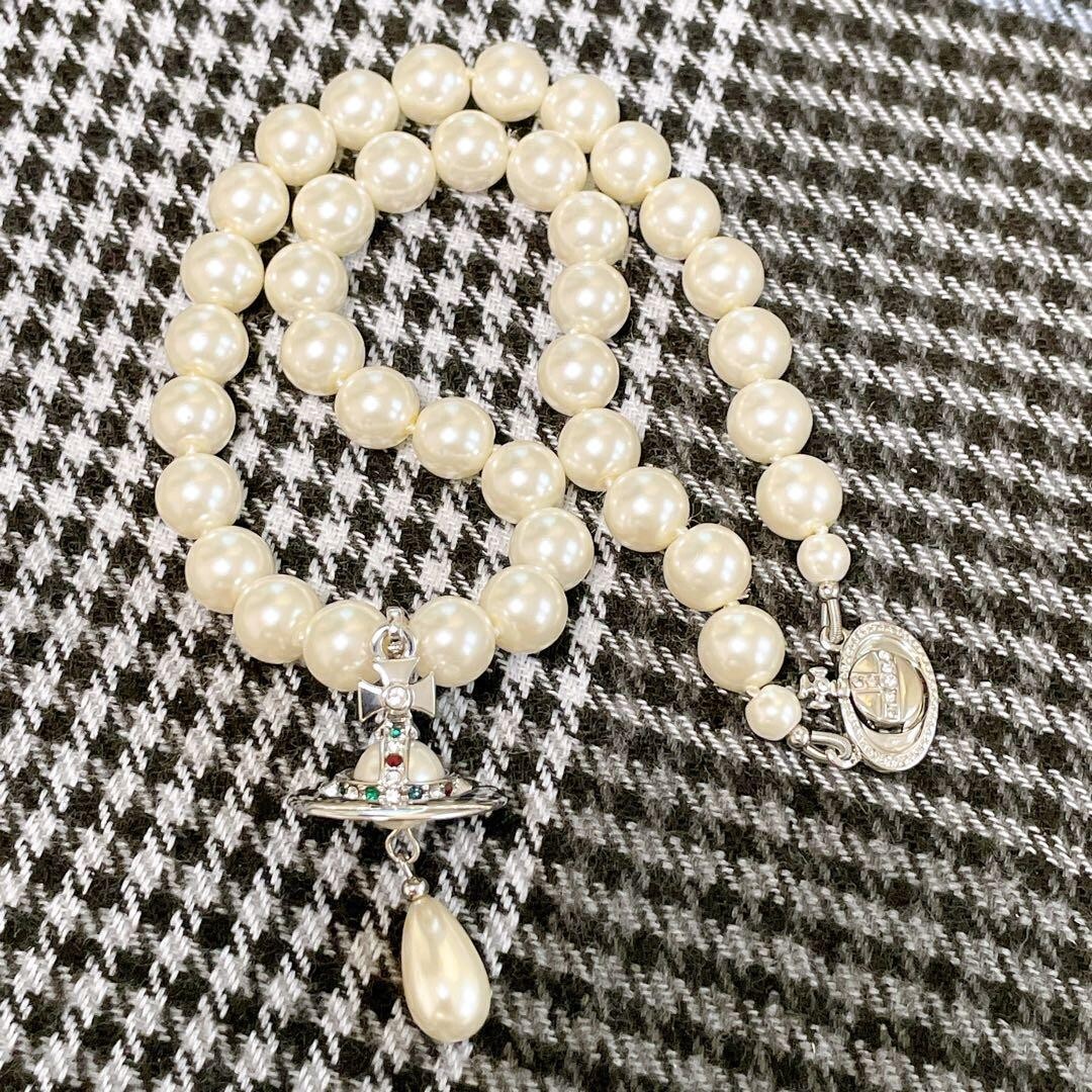 Vivienne Westwood Orb Necklace Choker White 1 Row Drop Pearl Outlet authentic