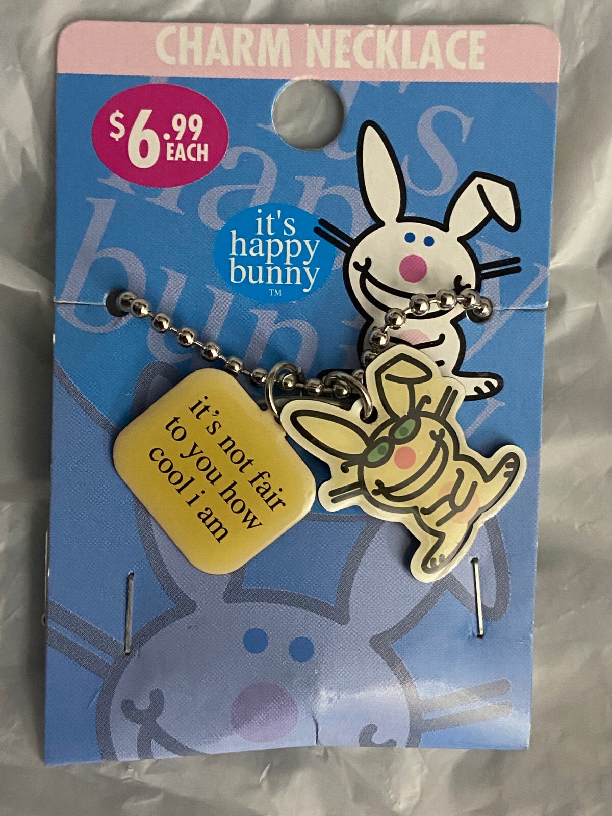 It’s Happy Bunny Charm Necklace (It’s Not Fair To You How Cool I Am) *NEW* US1