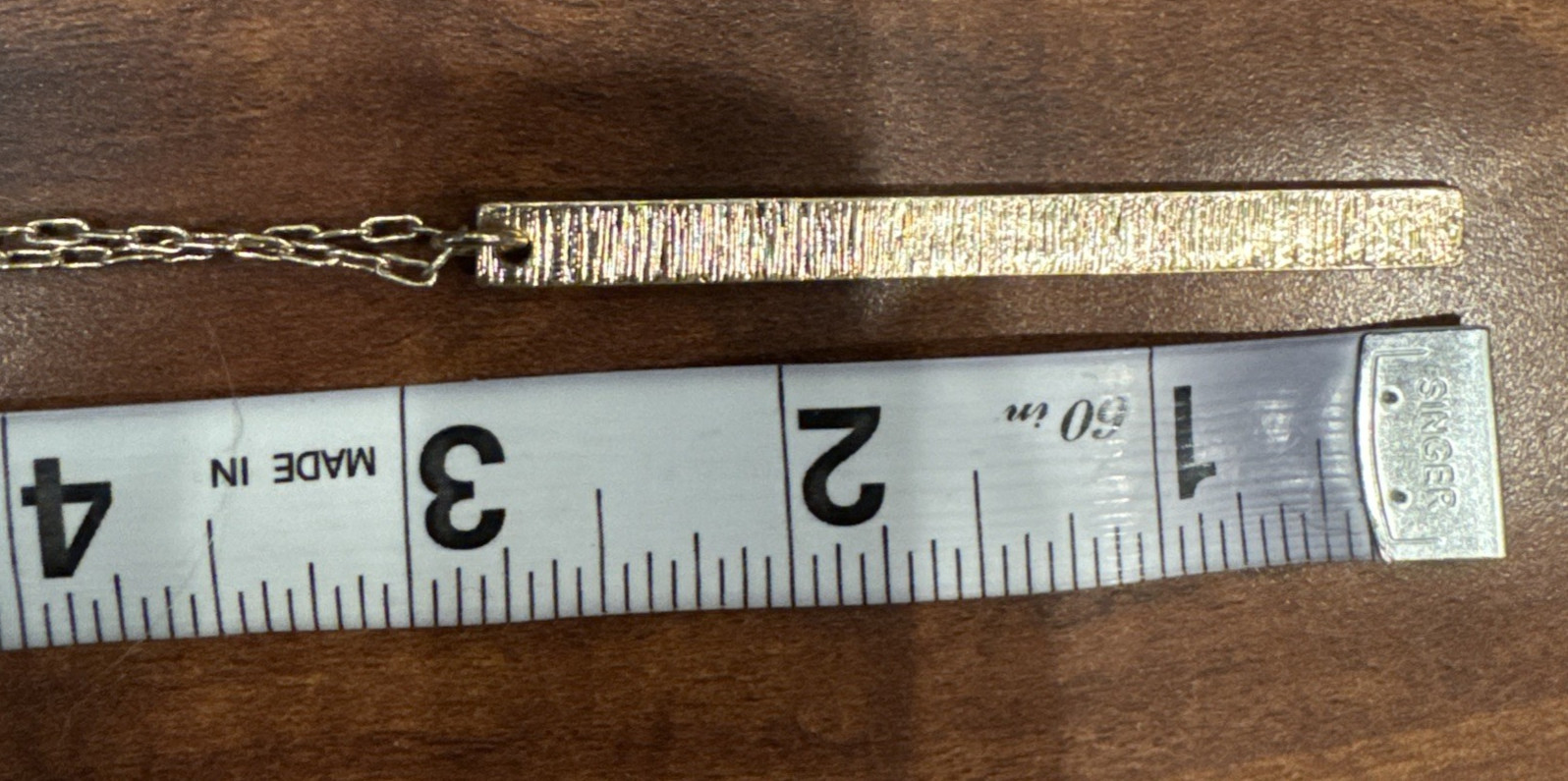 Dainty 17.5″ Drop Chain Bar Charm Pendant Goldtone Statement Necklace NEW