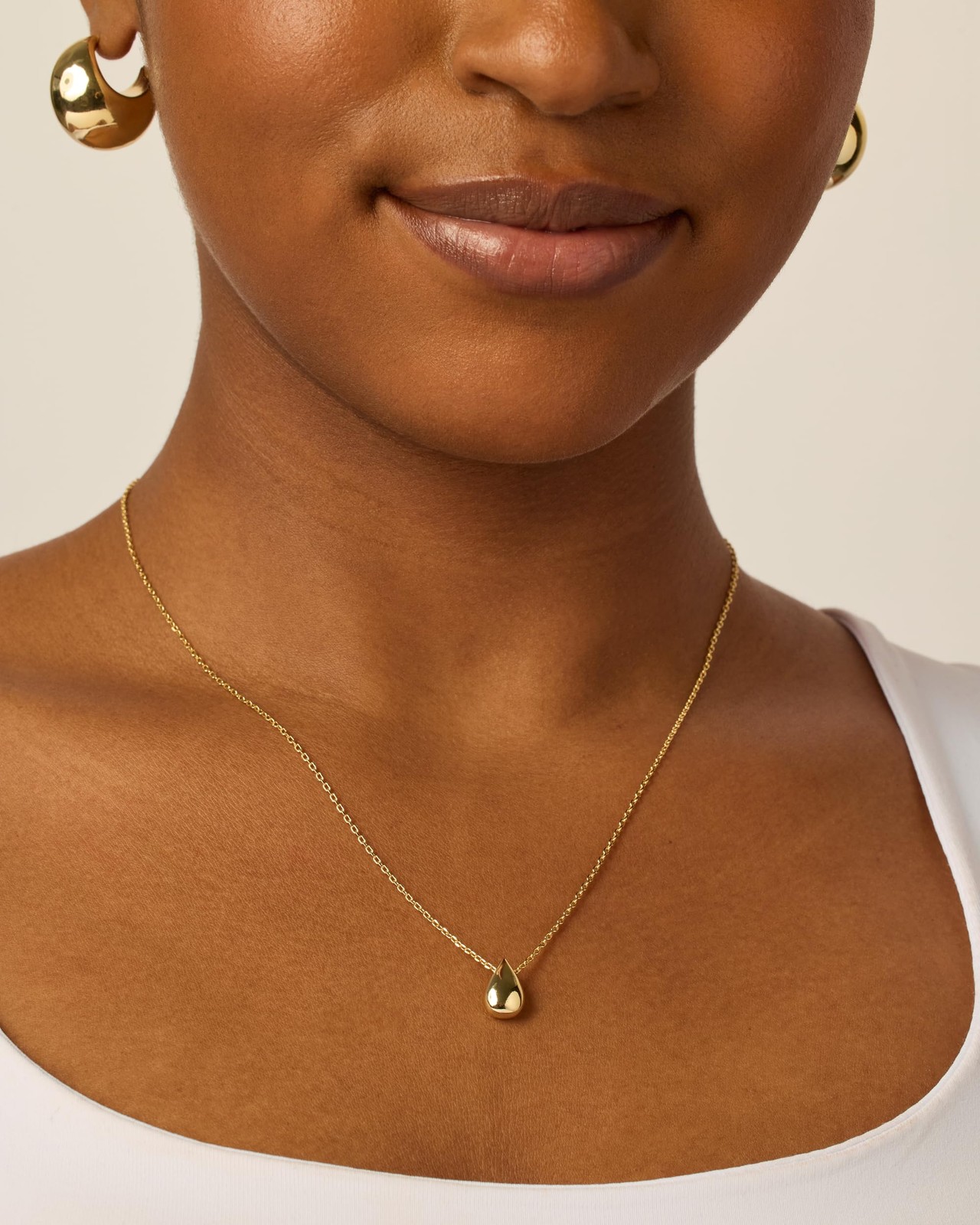 PAVOI Dainty Pendant Necklace for Women, 14K Gold 19 Inches, Yellow