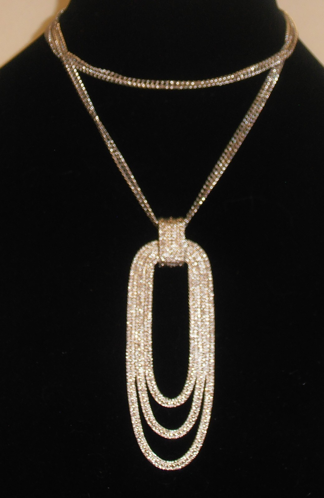 Silver Oblong Tiered Necklace