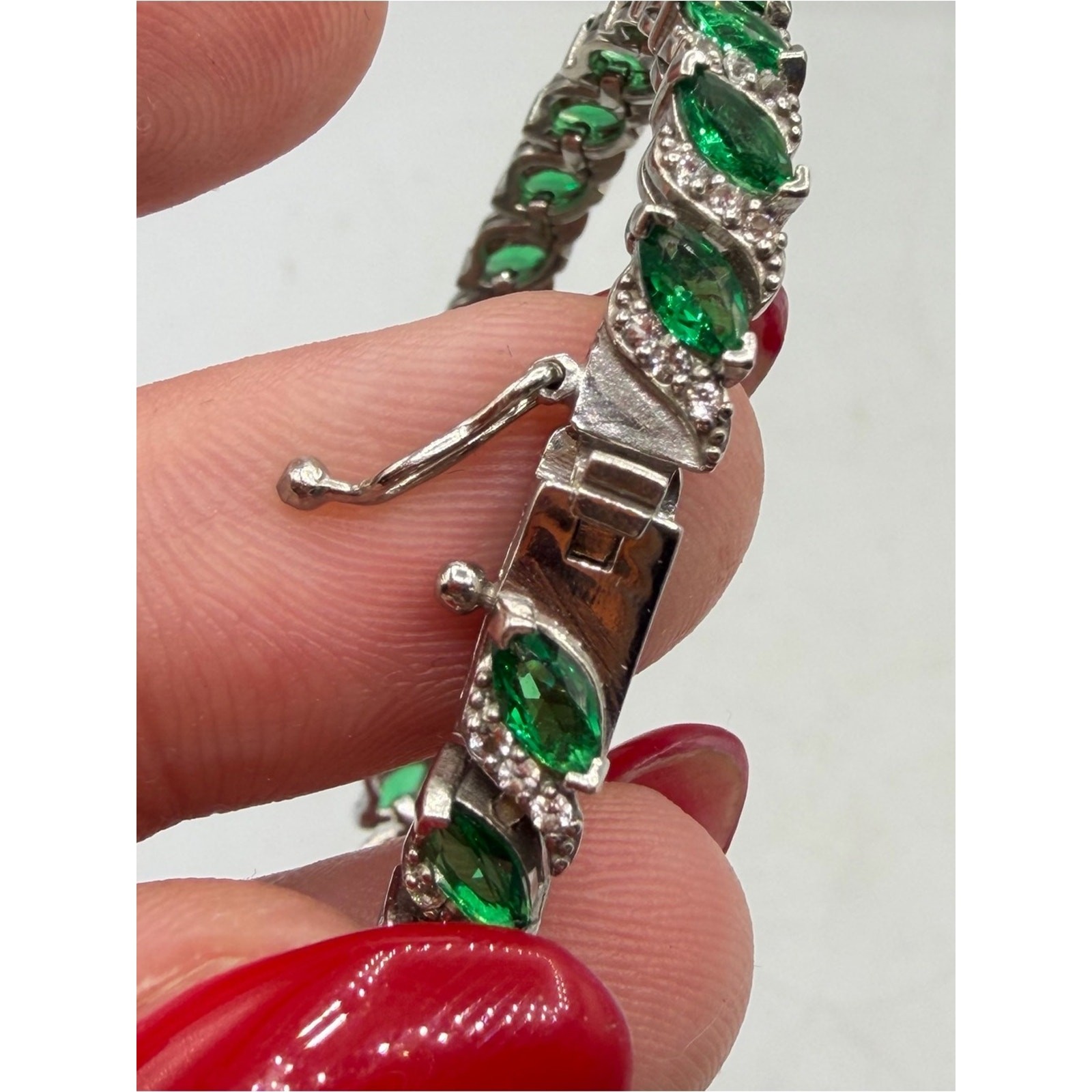 X3 Multicolor gemstone 925Tennis Bracelets brown blue/black & Green silver