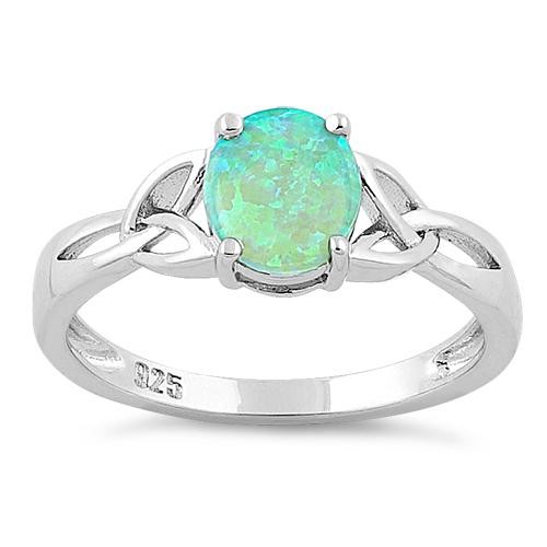 Oval Green Fire Opal Lab Created Ring 925 Sterling Silver Women’s Sizes 3-13
