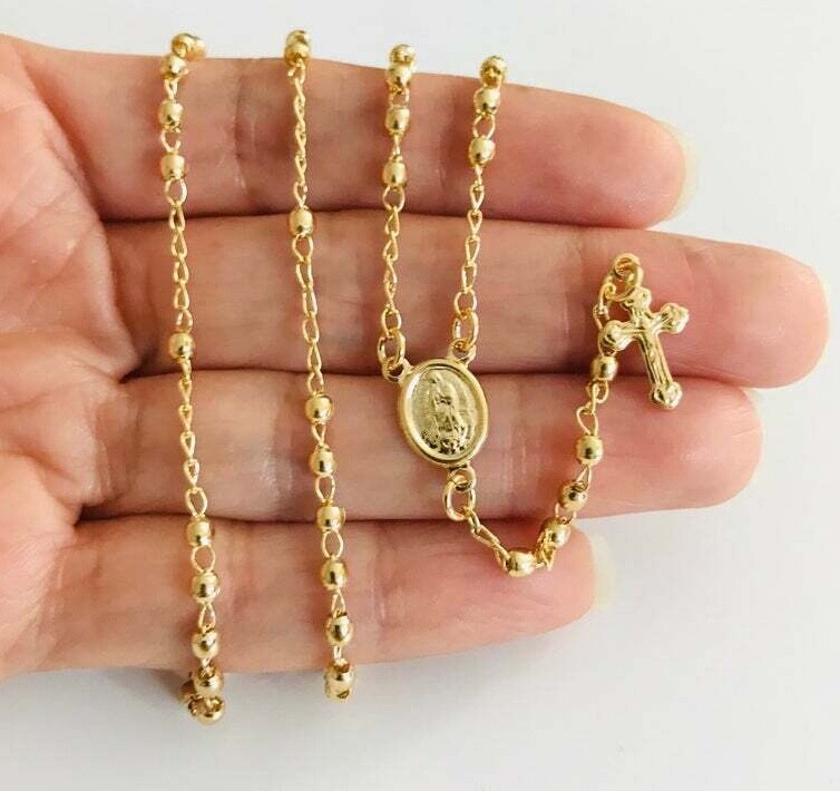 18K Gold Filled Virgin of Guadalupe Rosary / Rosario Virgen de Guadalupe – N91