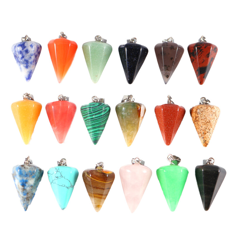 Natural Quartz Hexagonal Stone Pendant Healing Reiki Crystal Pendants 15pcs