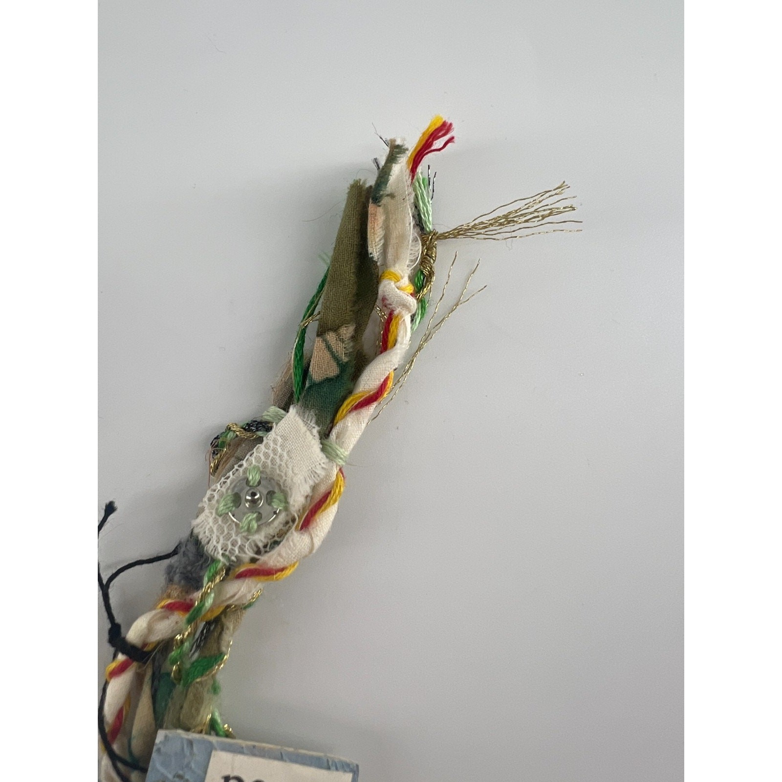 Handmade Crochet Bracelet Boho Snap Closure Flower Green Multicolor Jewelry