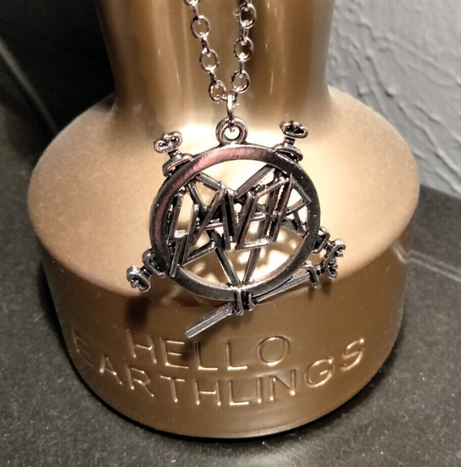 Slayer necklace 1.5″ x 1.5″ metal pendant zinc alloy  w/ 21″ chain NEW UNOPENED