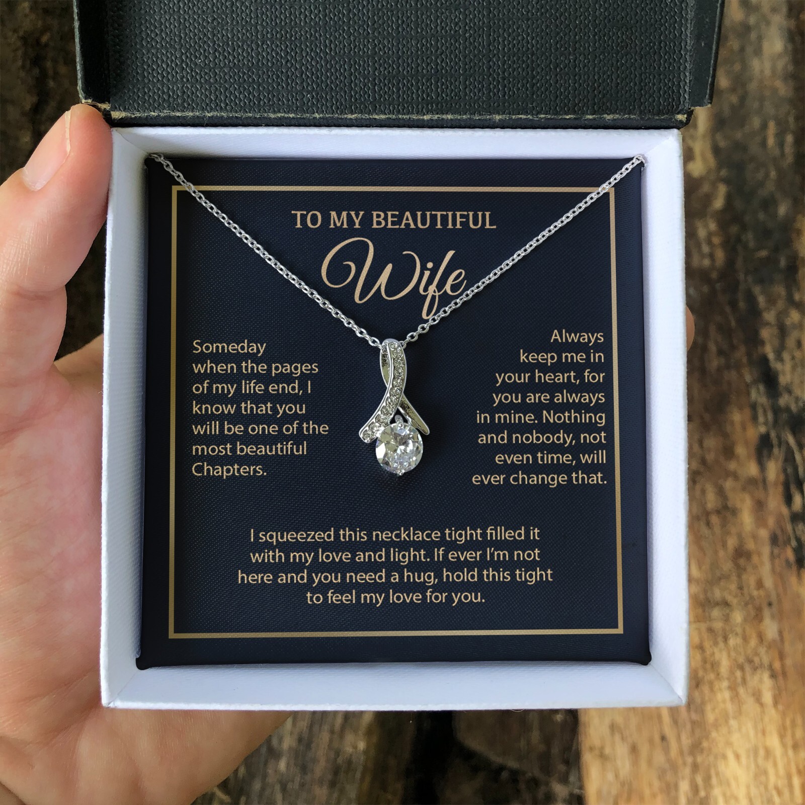To My Wife Necklace, Vanlentines Gifts For Women, Anniversary Gift For Wife