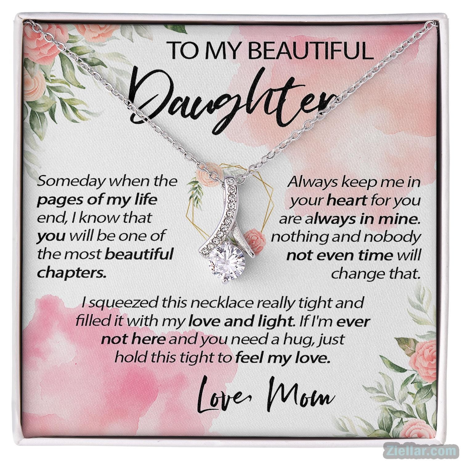 To My Wonderful Daughter Love Knot Necklace Gift, Birthday Gift from Mom