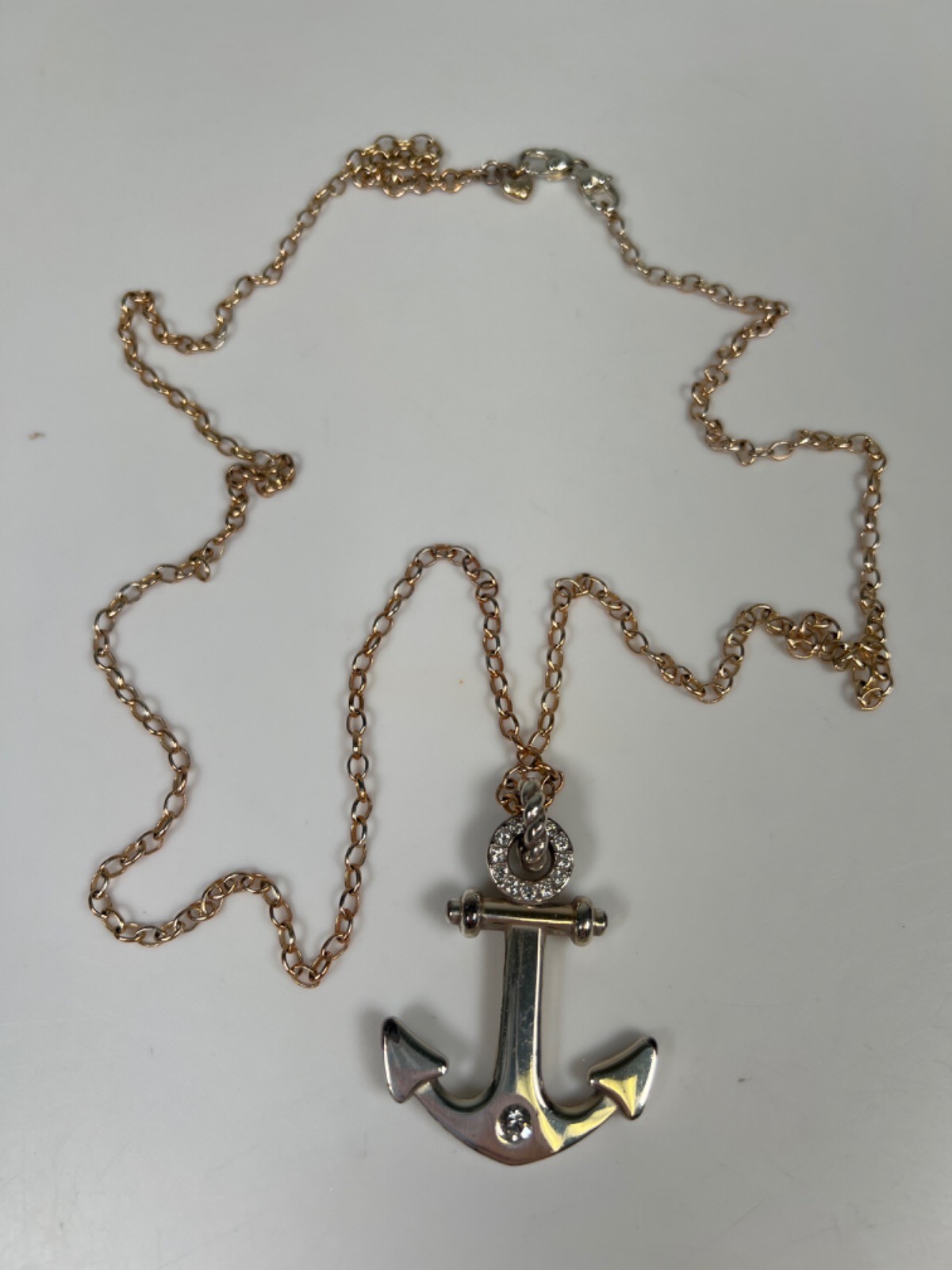 Brighton Women’s Silver Two Tone Silver Plated Anchor Pendant 21in Necklace