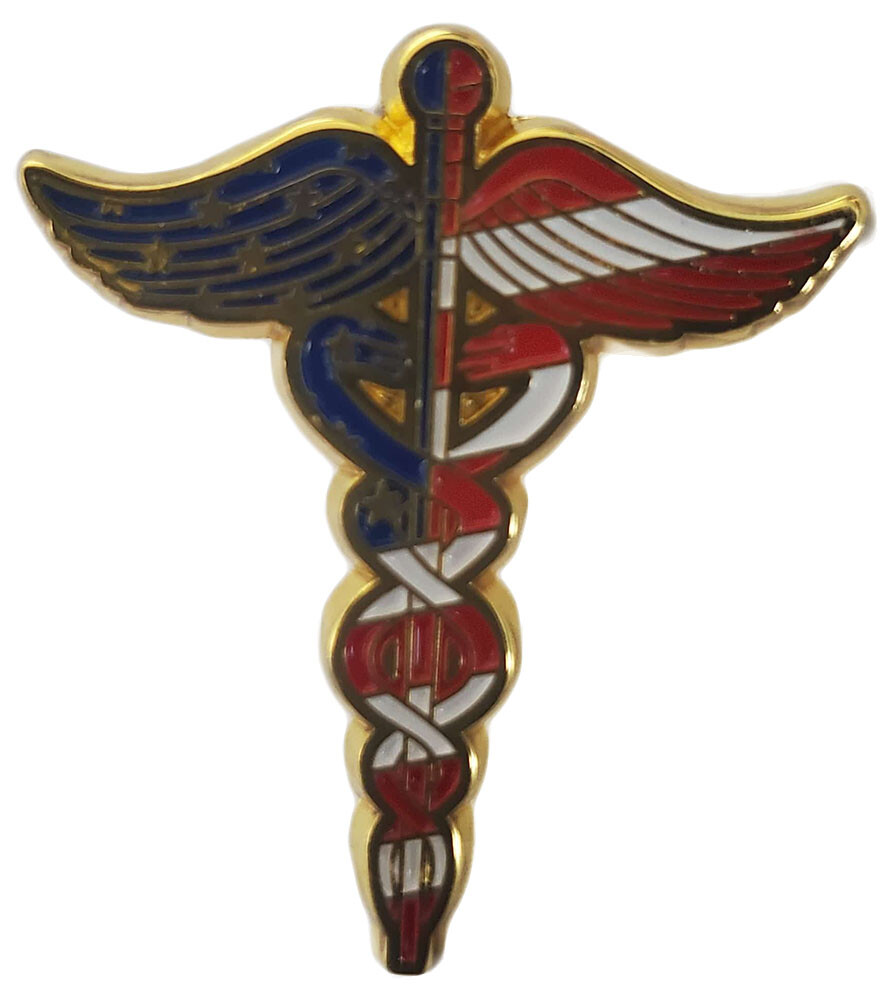 12 Pack USA EMS Caduceus Medical Symbol Friendship Motorcycle Hat Cap Lapel Pin