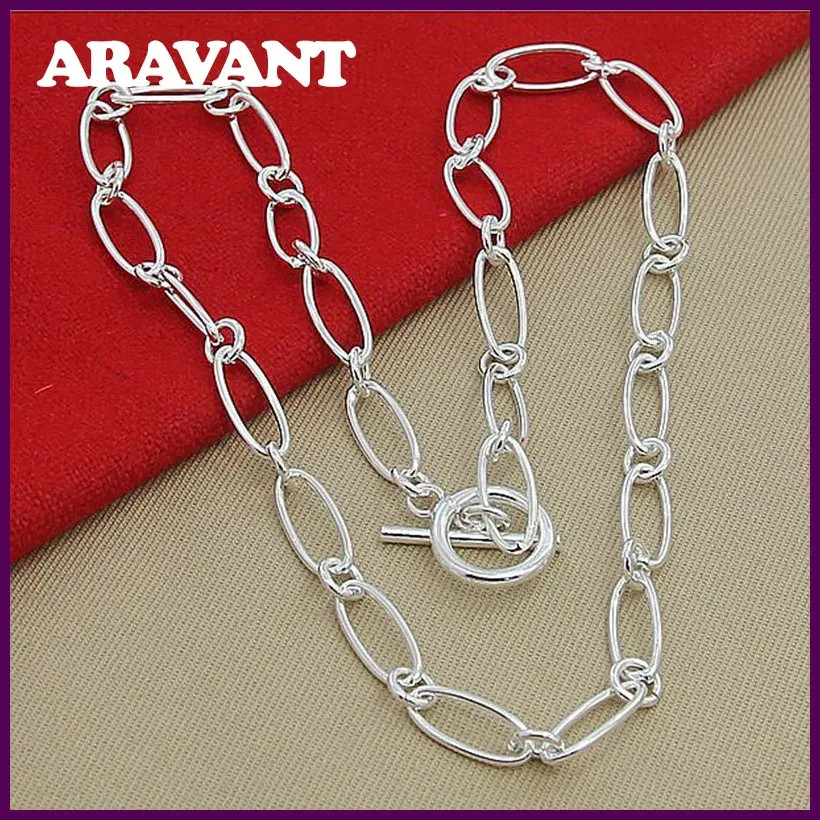 Collar Aravant de plata 925 con cadenas sencillas para mujer, accesorios de joye