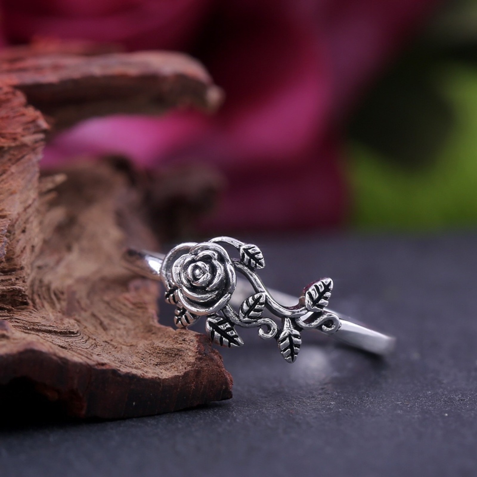 Flower Gorgeous 925 Silver Rings for Women Jewelry Party Rings Size 6-10 #4