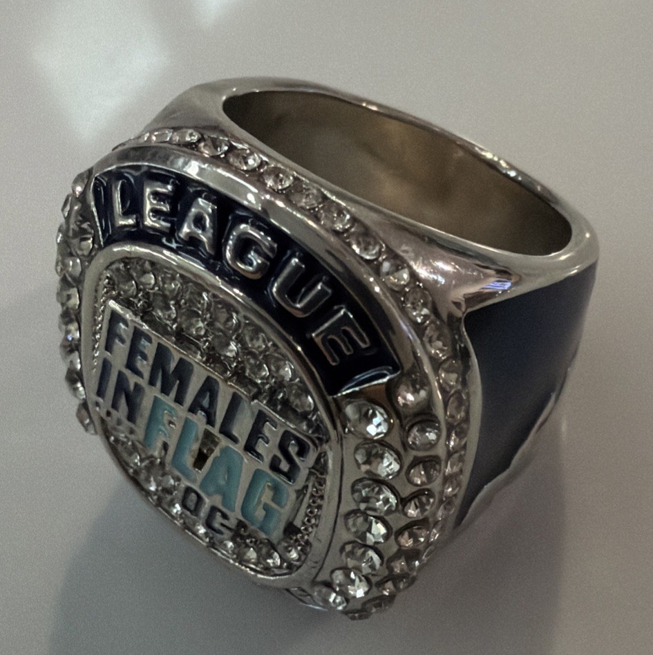 Girls’ Females In Flag Football League Championship Ring Size 10.5 US V UK