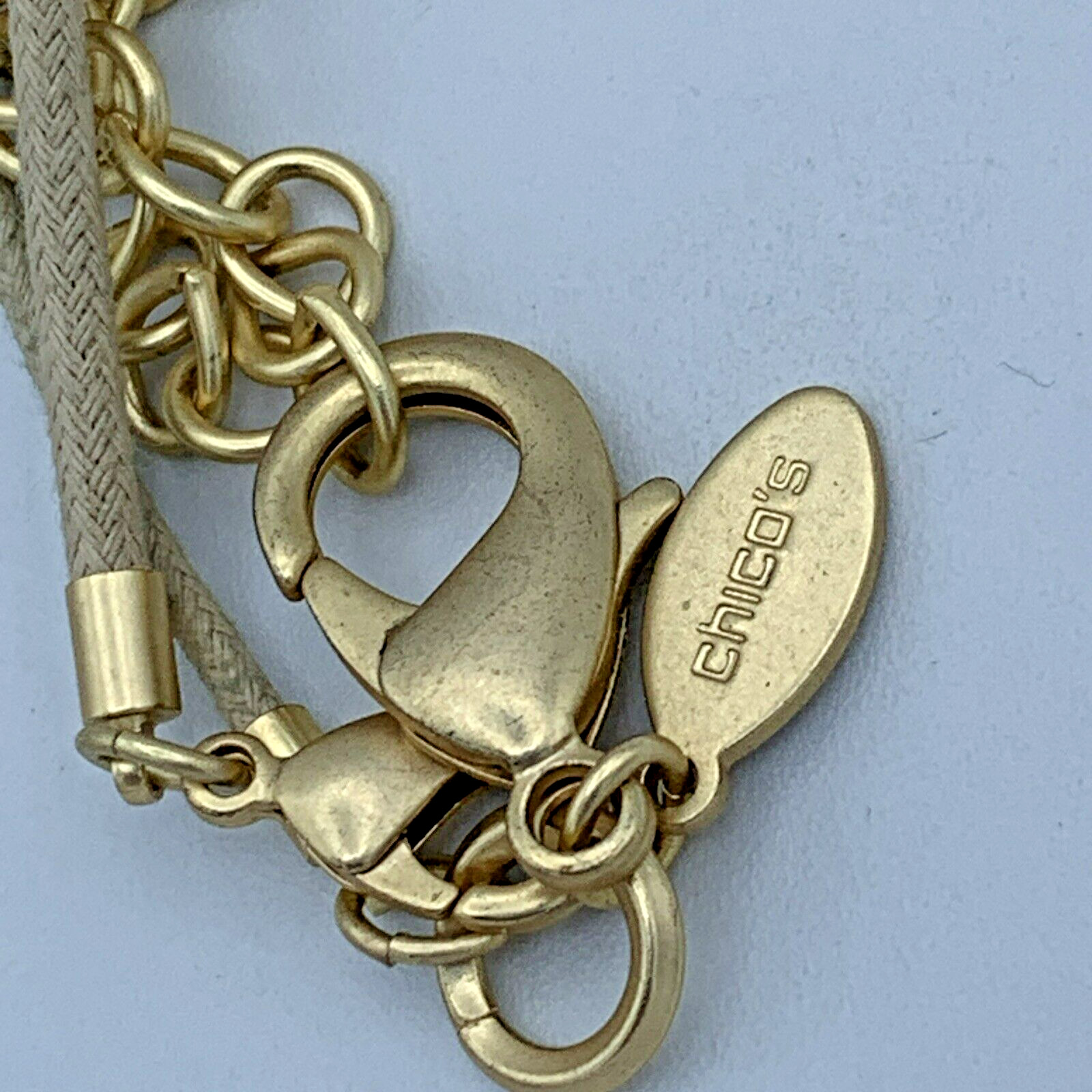 Chico’s 36 in Double Strand String Necklace With Gold Tone Pendants 3-846