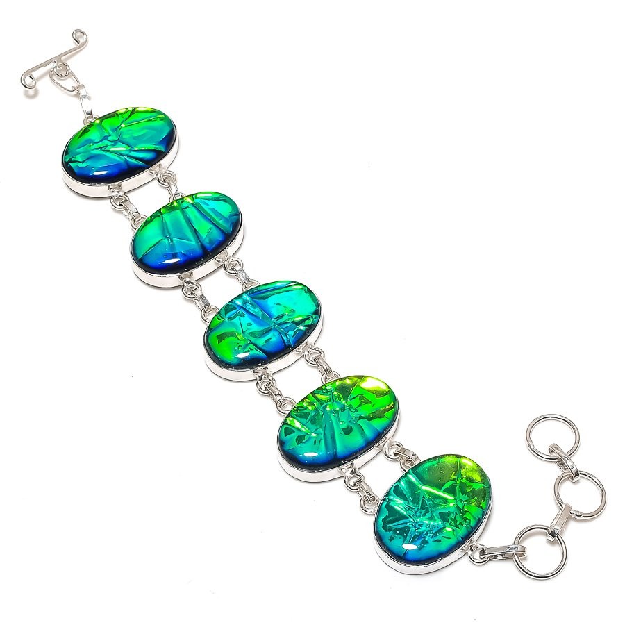 Ammolite Oval Shape Gemstone Handmade Fashion Ethnic Jewelry Bracelet 8″ SR 2509
