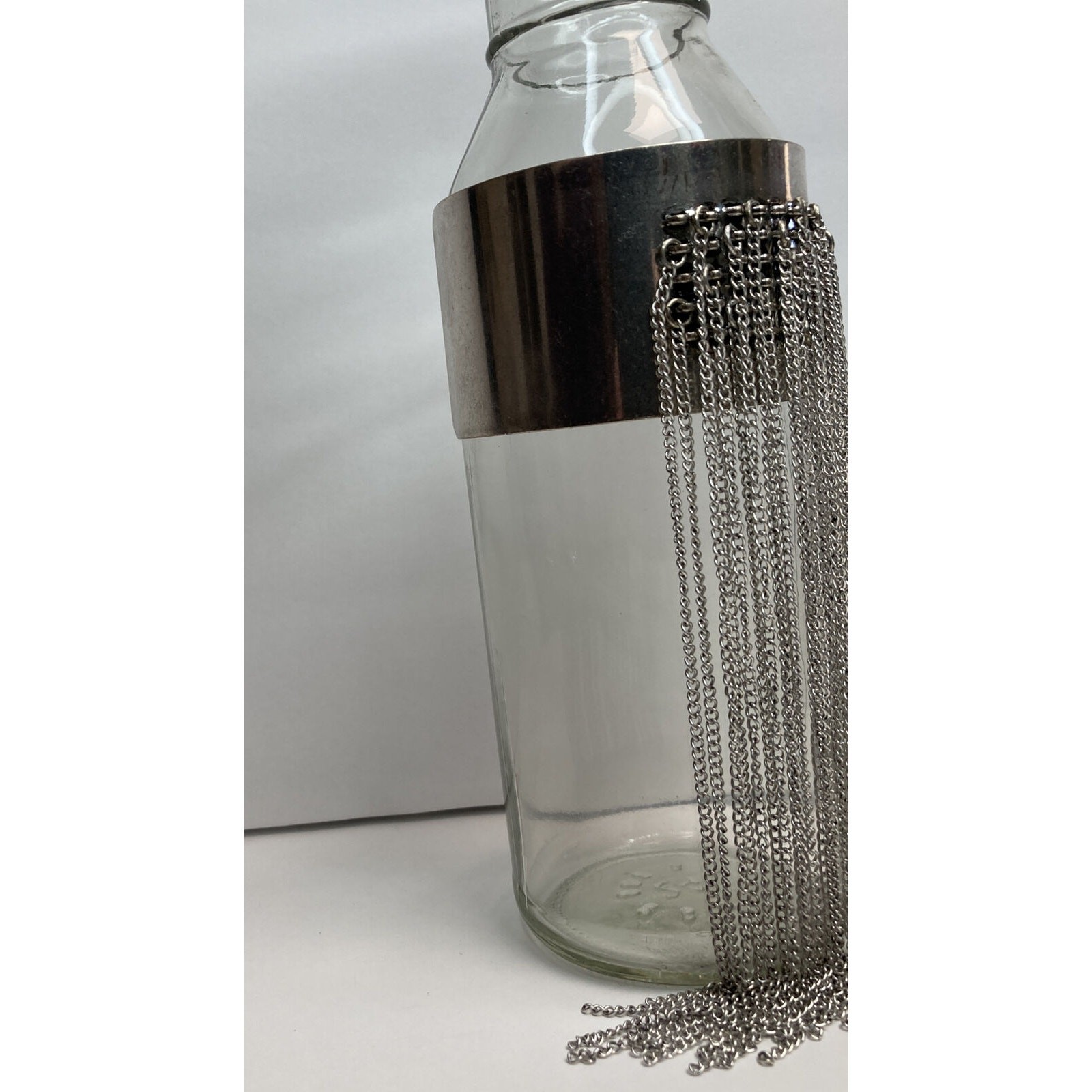 Mia Collection Silver Color Cuff 1.5 Inch Wide Bracelet with Chain Fringe