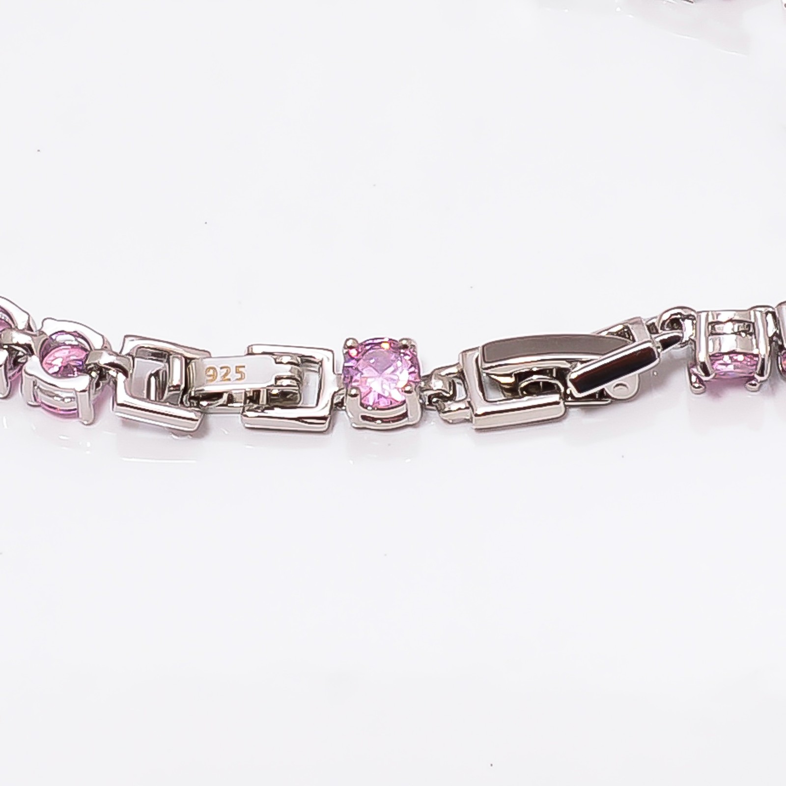 Pink Kunzite 925 Sterling Silver Adjustable Bracelet 7-8″ B12719, Gift for her