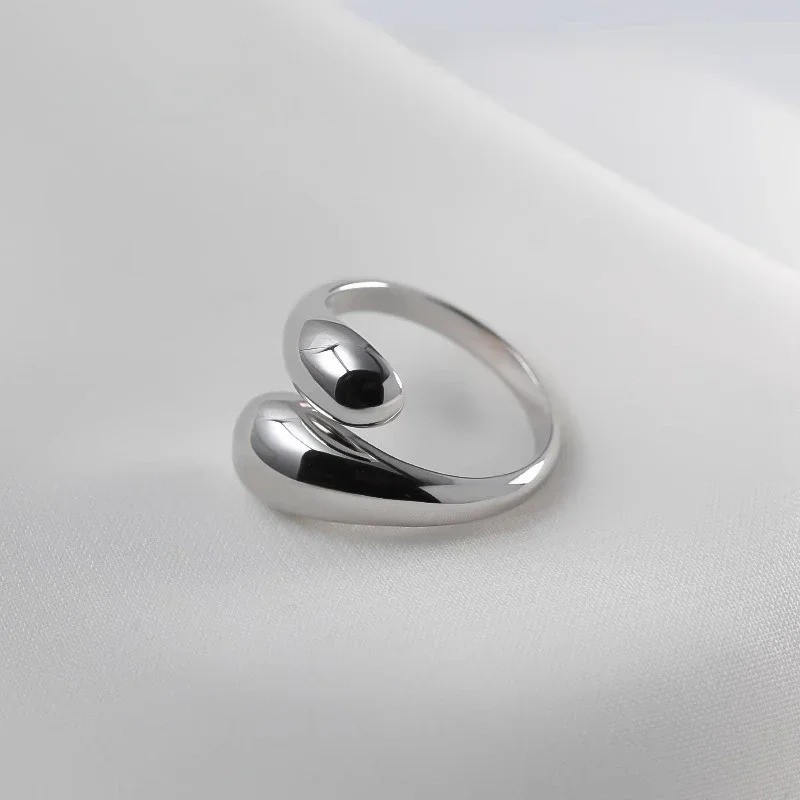 925 Sterling Silver Open Ring for Women Minimalist Adjustable Handmade Jewelry