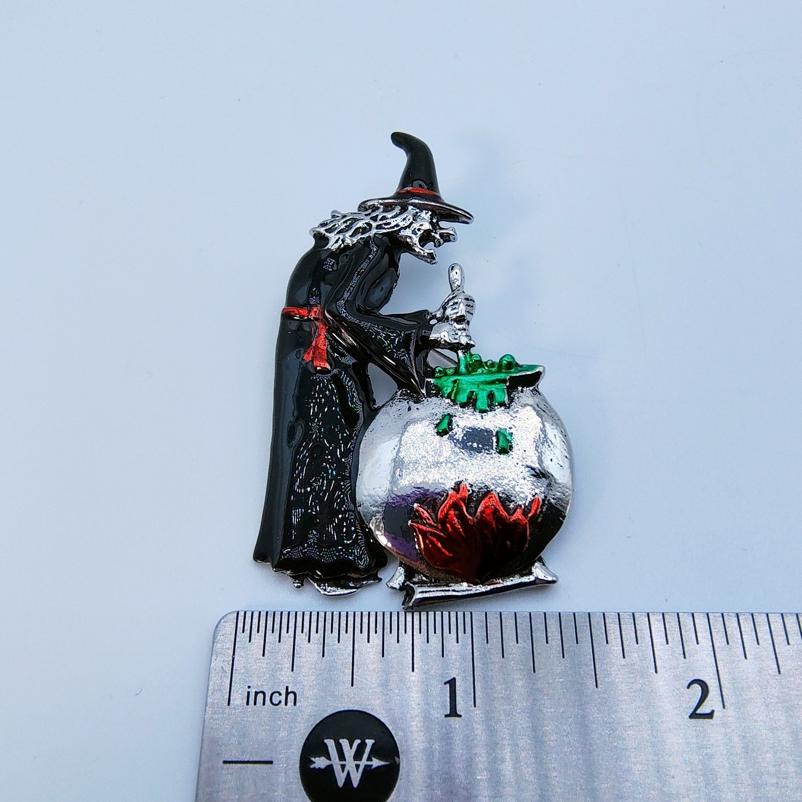 Witch Boiling Cauldron Halloween Brooch Pin Spooky Season Vintage Inspired