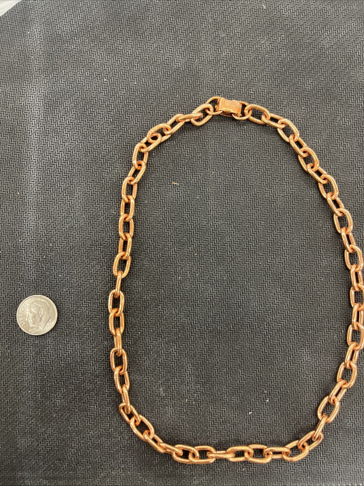 Pure Solid Copper Rounded Link Chain Women And Men Chain Copper Necklace 18 Inch