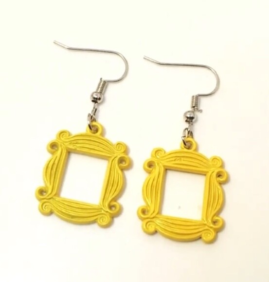 TV Show F•R•I•E•N•D•S Yellow Frame Earrings