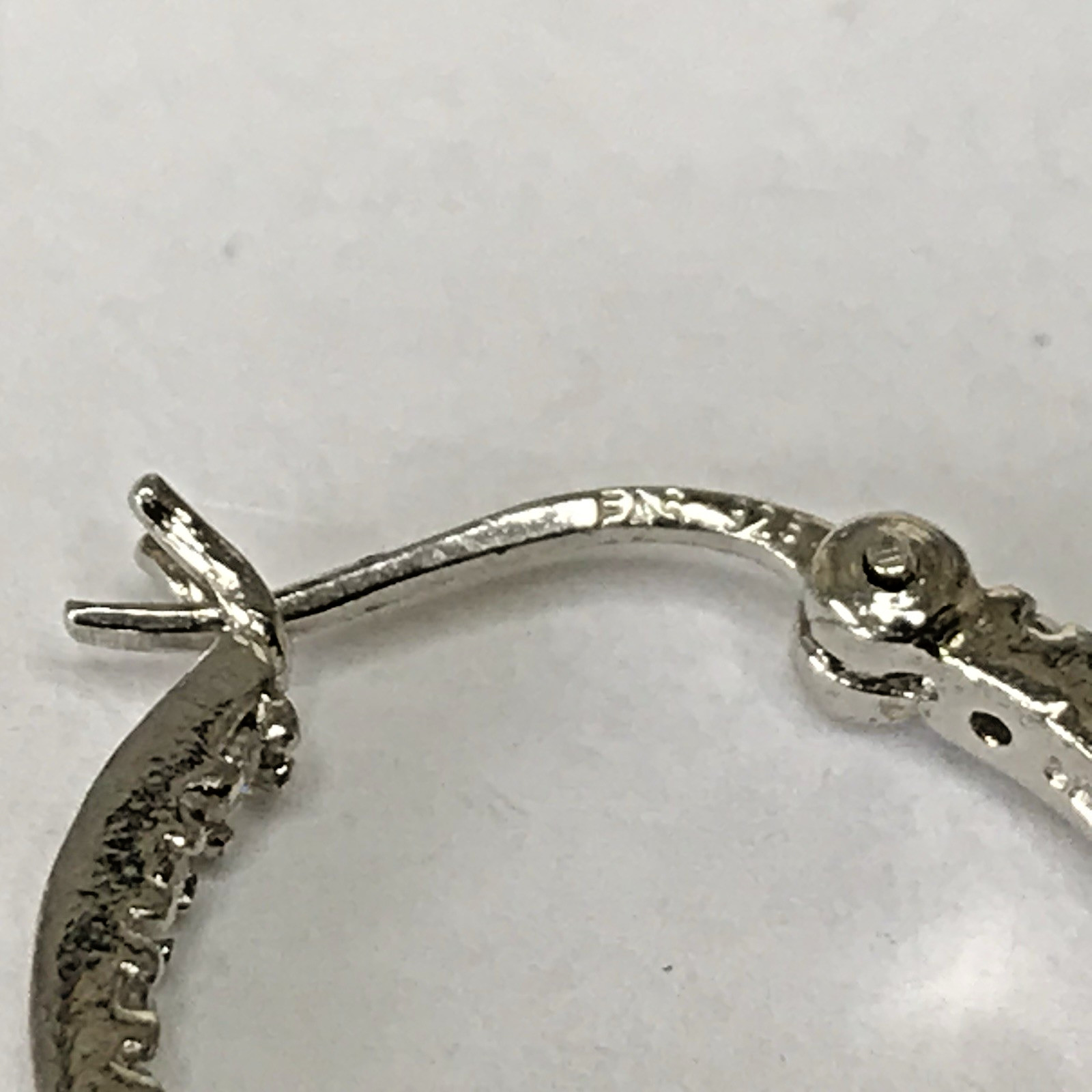 Sterling Silver Cubic Zirconia Inside-Out 17mm Hoop Earrings 2.3grams