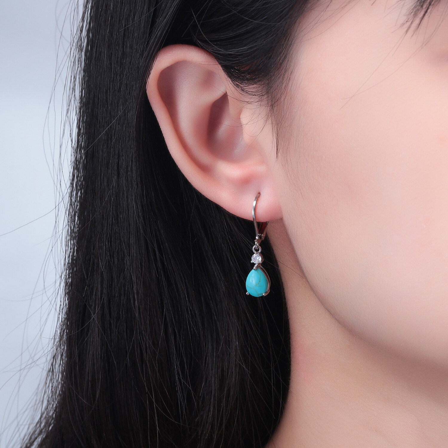 Gemstone Black Fire Opal Dangle Silver Earrings 925 Silver Women Jewelry