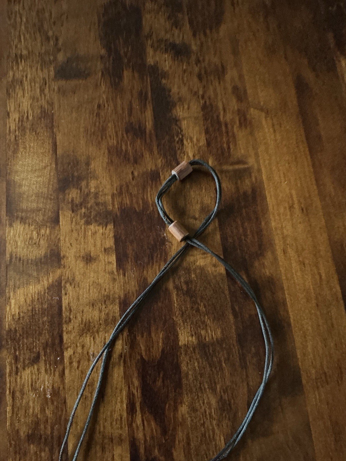 Statement Boho Arty Lagenlook Long Cord Necklace Wood & Resin pendant