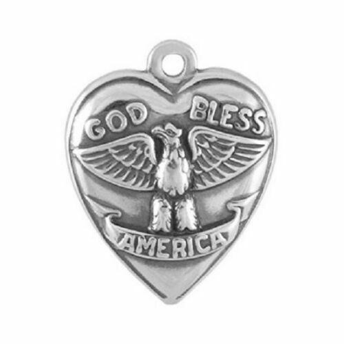 GOD BLESS PRAY AMERICA CHRISTIAN pendant charm 24″ 925 Sterling Silver Necklace