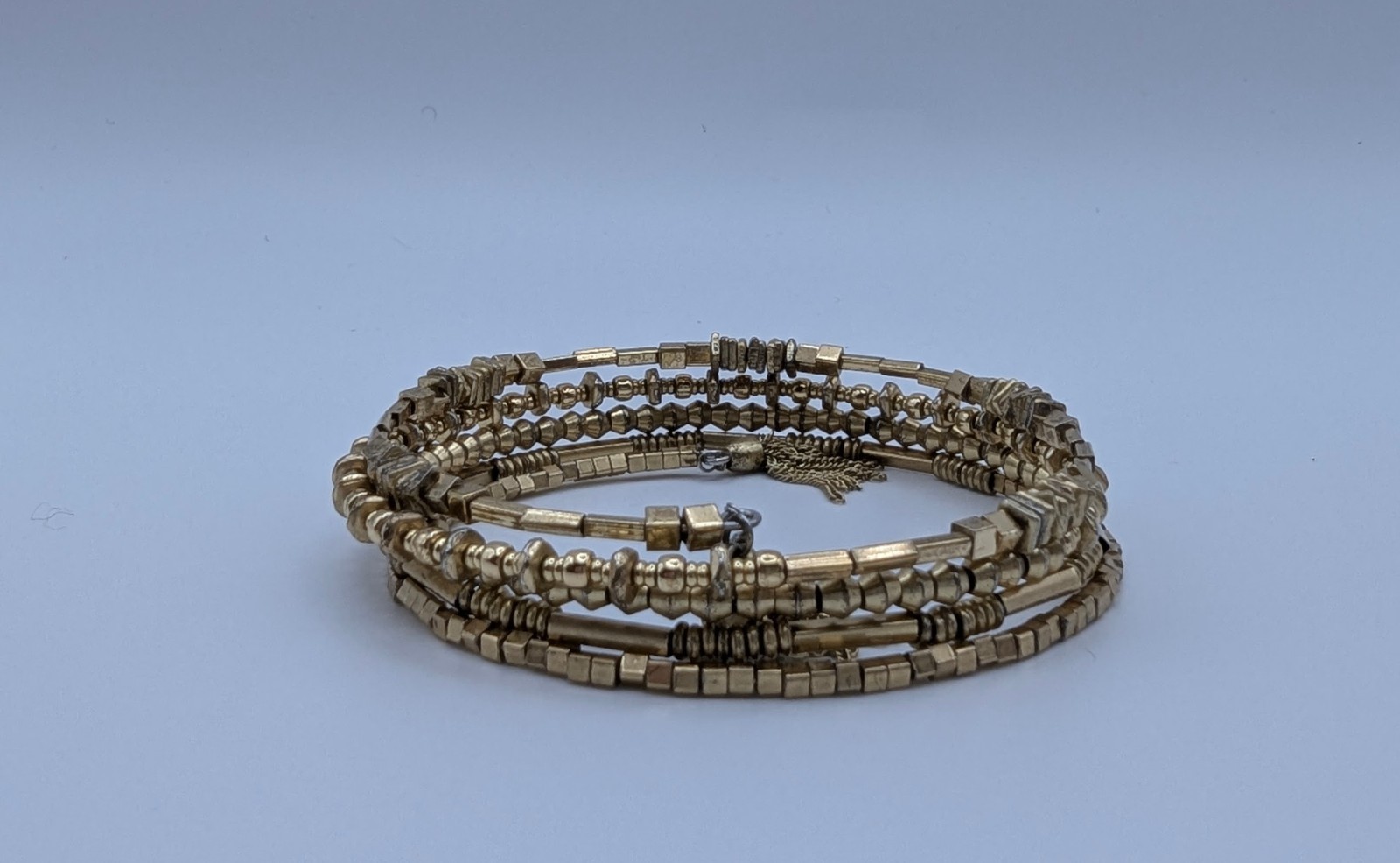 Stella & Dot Bracelet Lot 5 Wrap Coil Beaded Bangle Gold Silver Multicolor