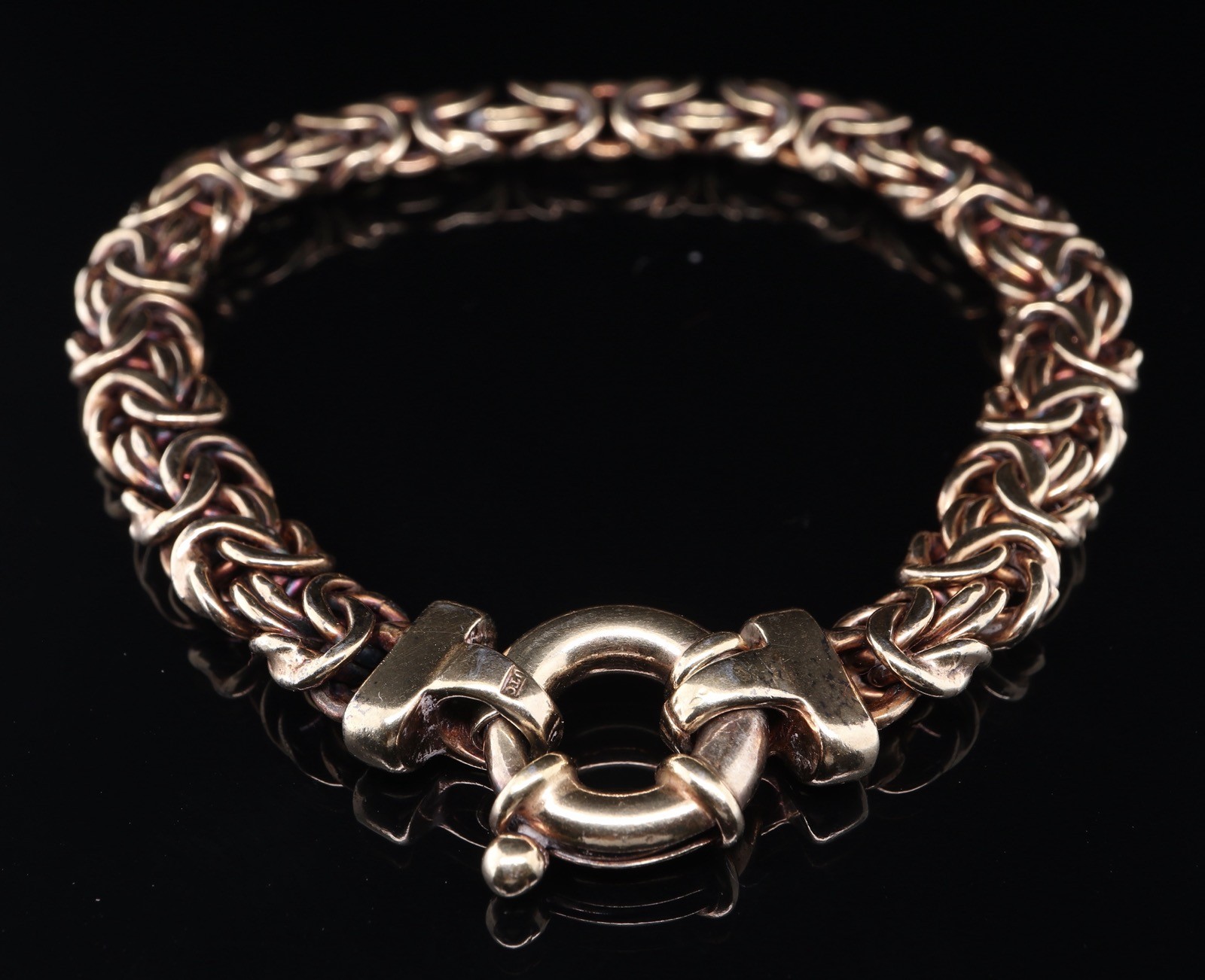 Vintage Italian Gold Plated .925 Sterling Silver 18.5cm Plain Bracelet