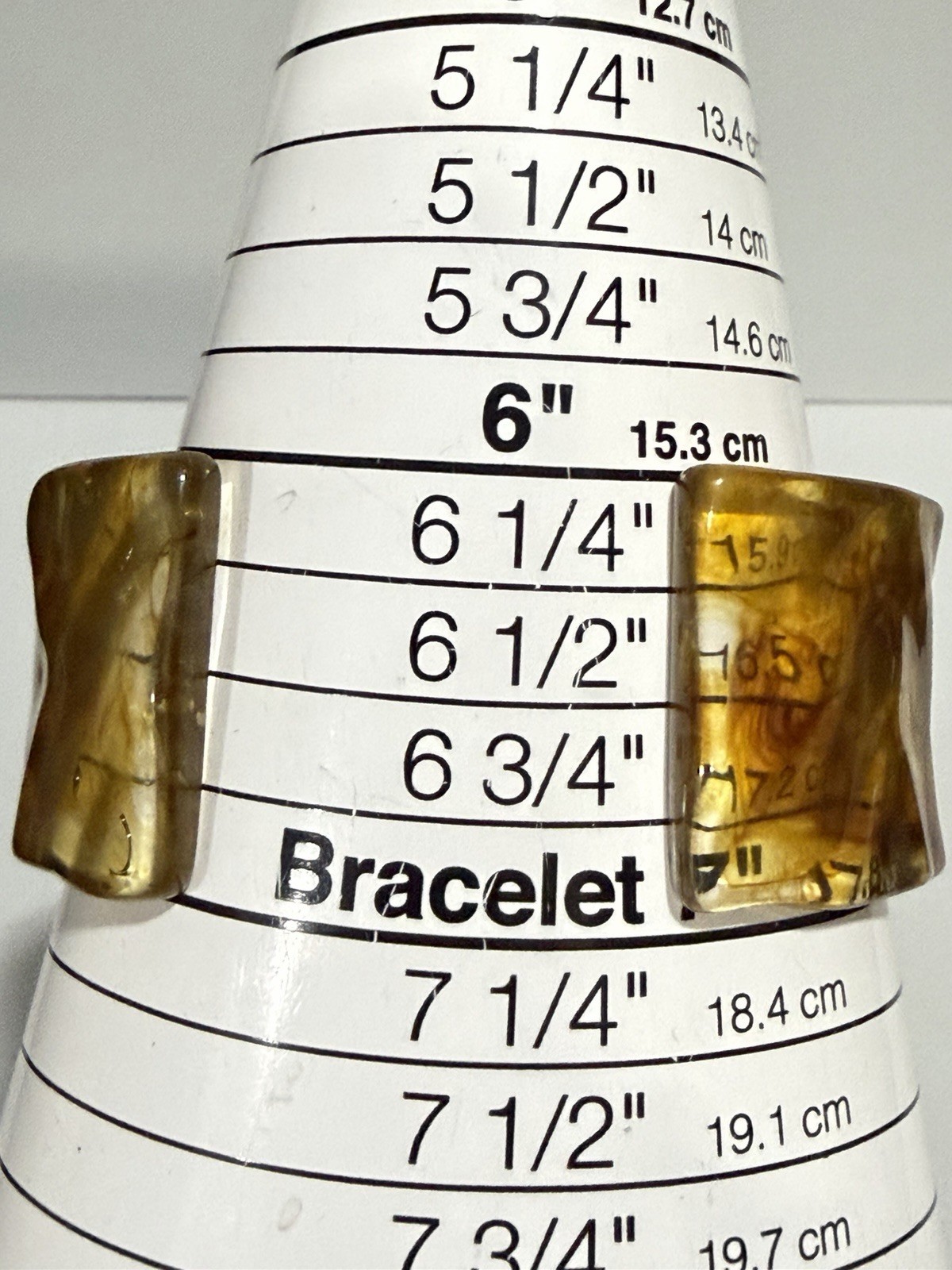 Chunky Brown Swirl Acrylic Brushed Gold Tone Metal Cuff Bracelet Statement