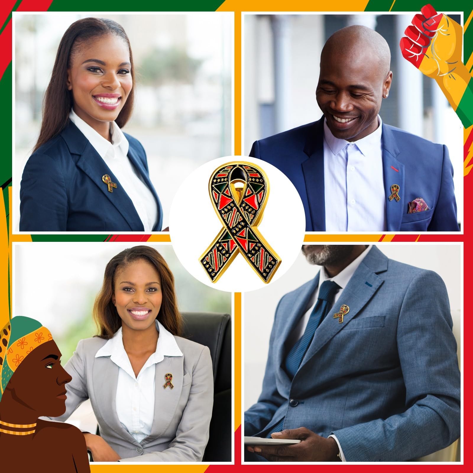 Black Heritage Awareness Lapel Pins Juneteenth Brooch Pins African American