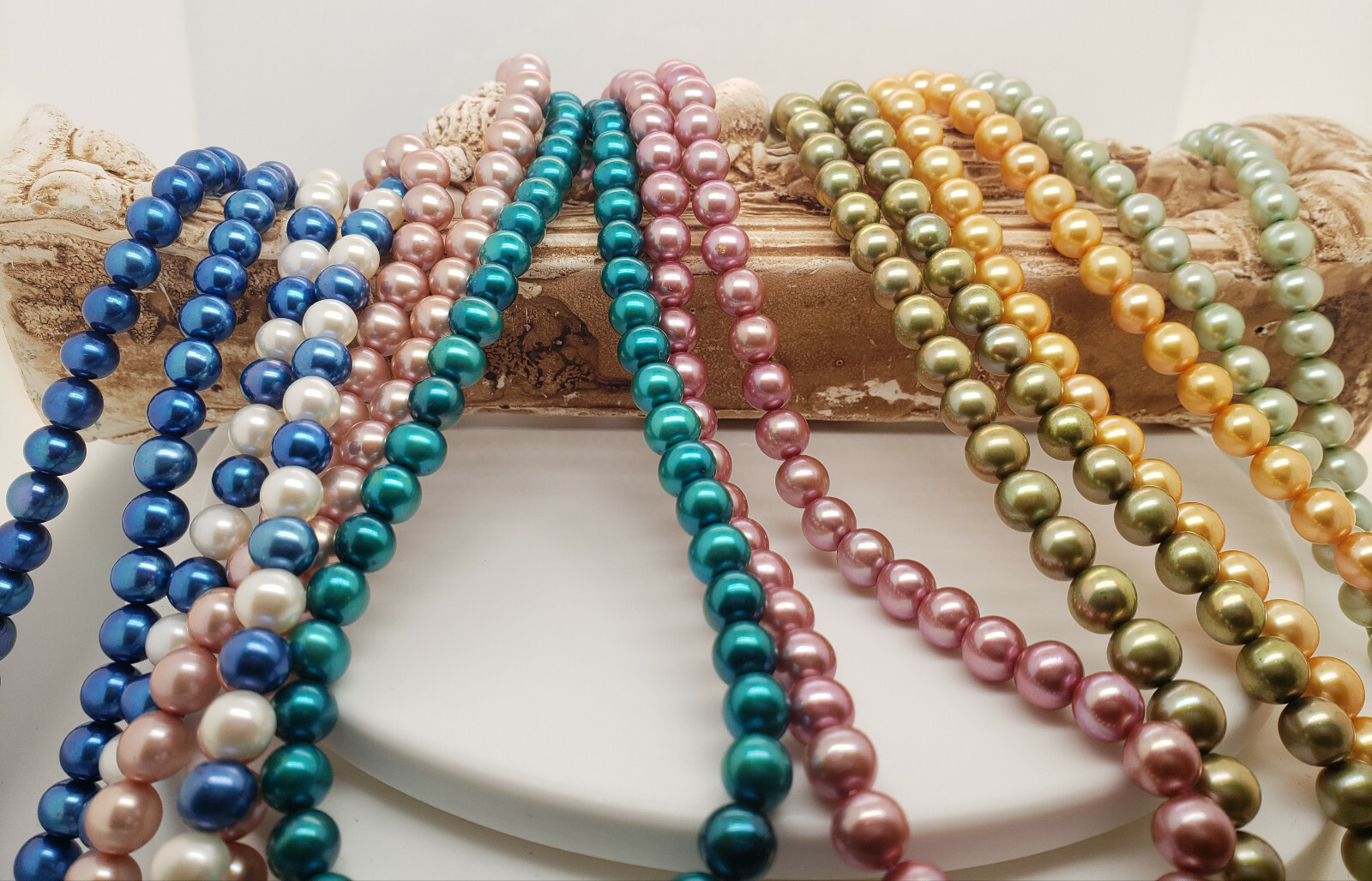 Authentic Freshwater dyed Pearls 6-7mm strand 18″ multiple colors necklace NEW