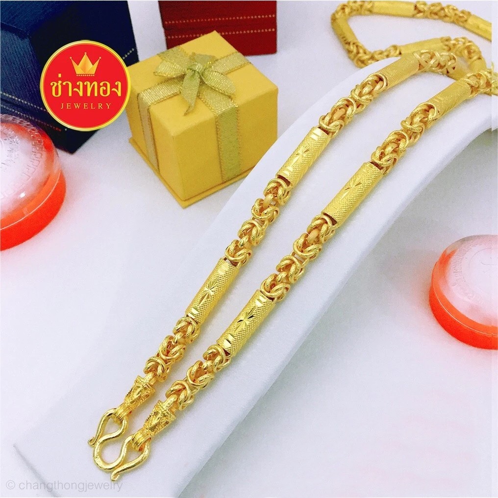 M3 Necklace 24k Gold Plated Men Women Jewelry Weight 5 Baht 26″ Length MENA