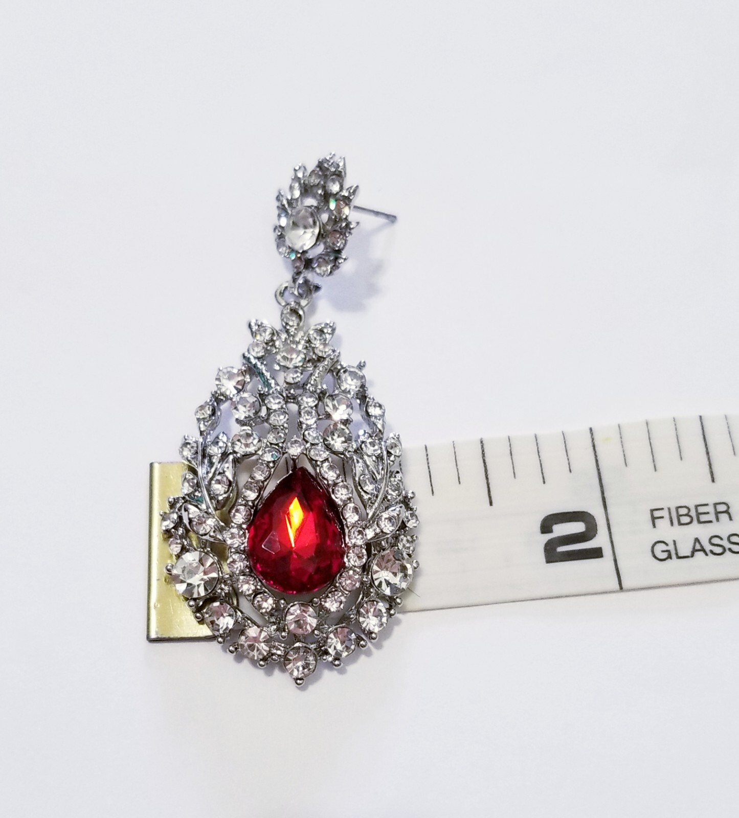 Chandelier Rhinestone Crystal Pageant Bridal Earrings Purple Drop Dangle 2.5 In