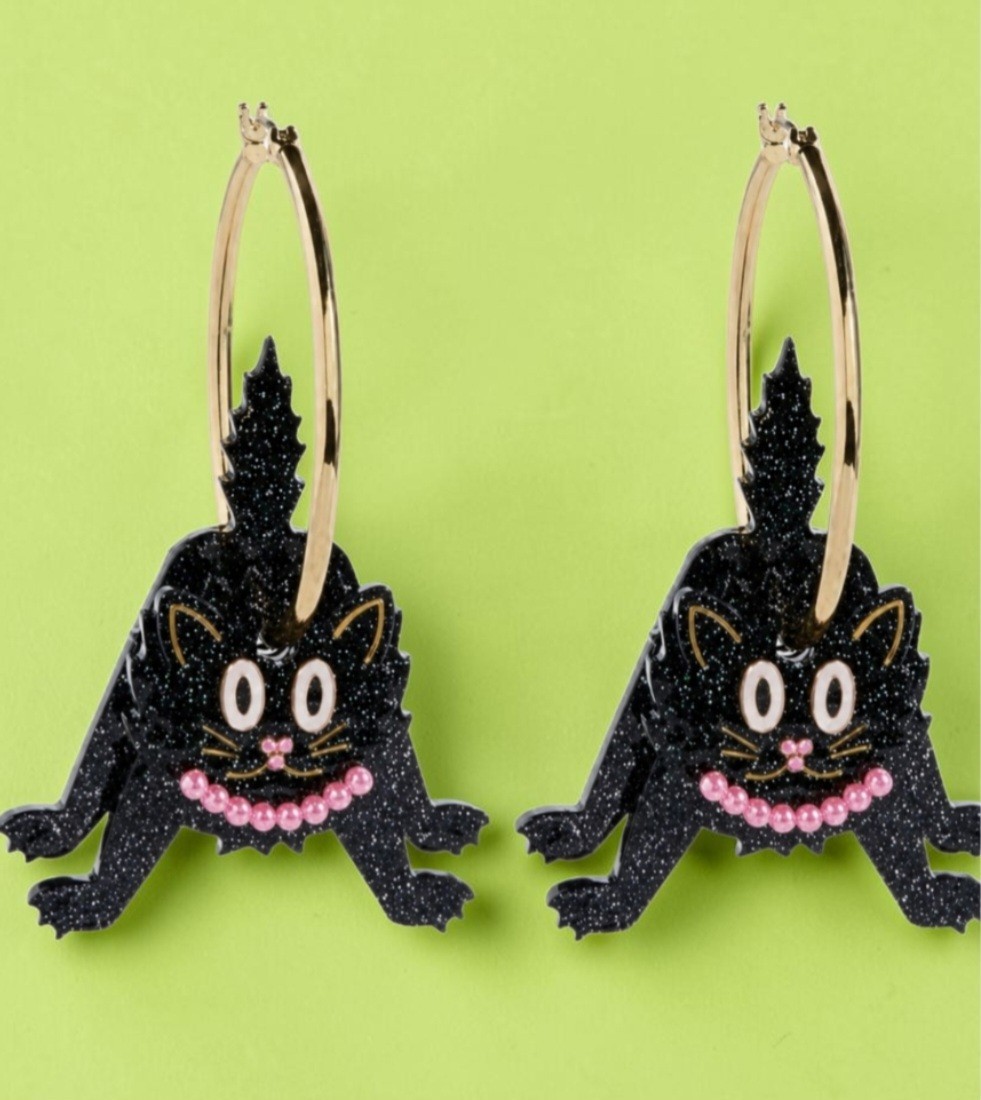 Fraidy Cat BaubleBar Earrings Jumping At Everything New In Box
