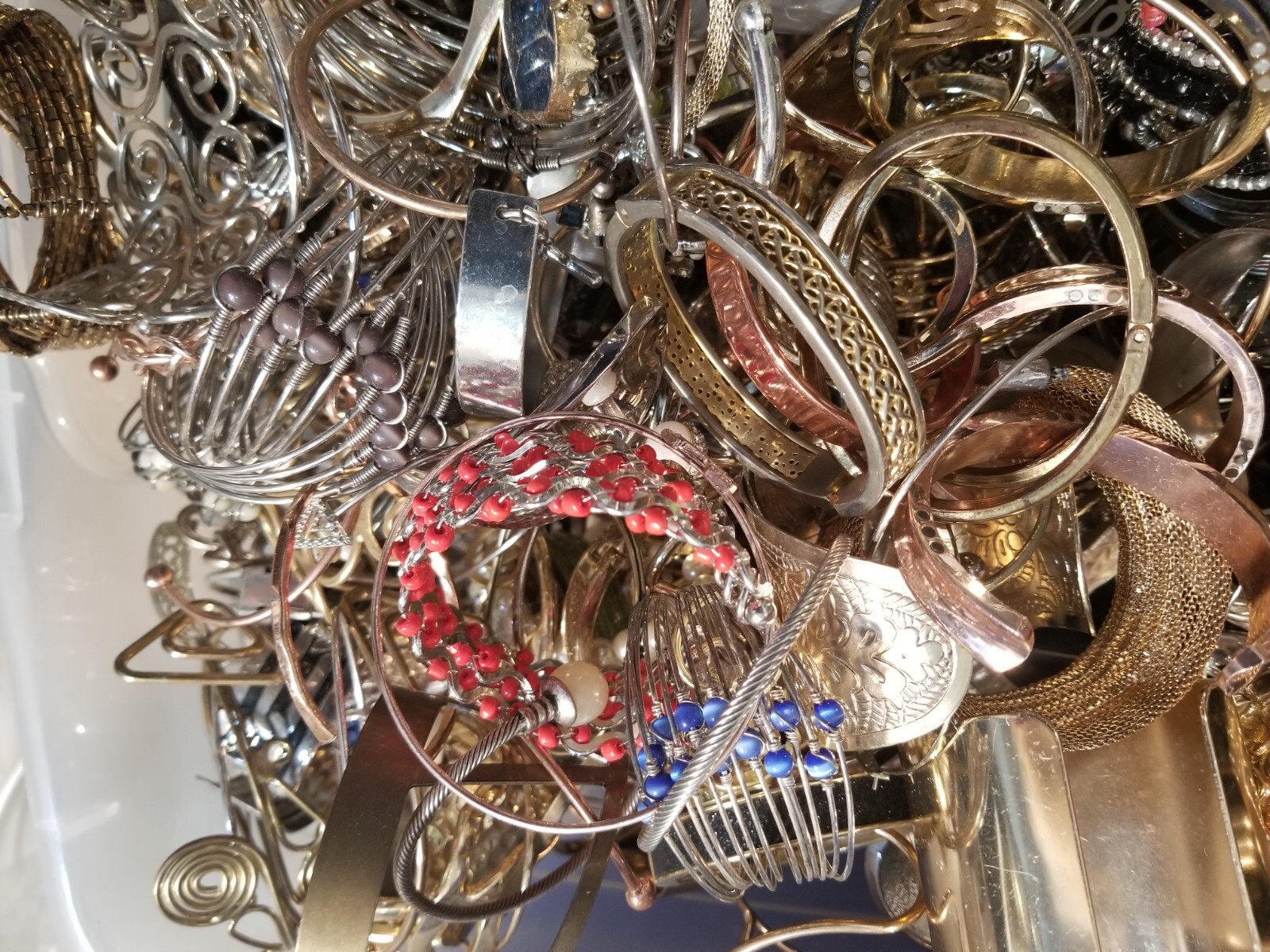 Lot Random Mix Bracelets rhinestone cuff stretch enamel Wrap Bead Gold silver Pl
