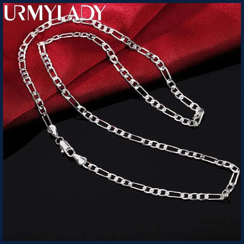 40-75cm sterling Silver 16-30 Inches fine 4MM chain Necklaces for women.