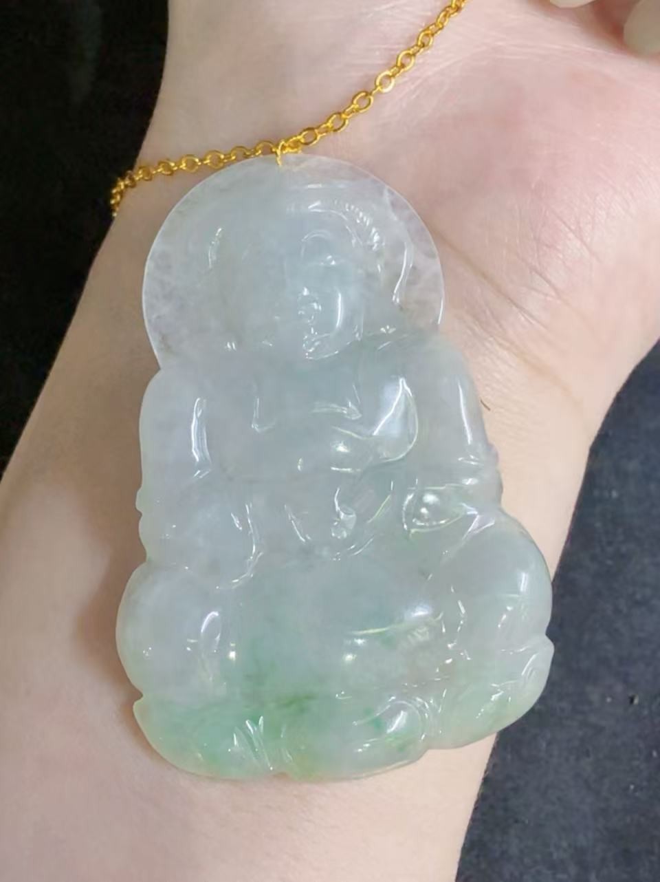 Beautiful Natural grade A sky blue jadeite pendant