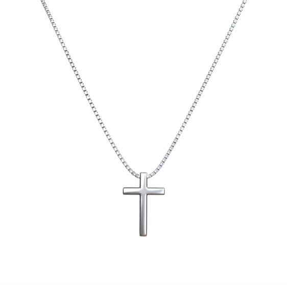 FREE SHIPPING OVER 10$ Cross Pendant Necklace Sterling Silver Plated